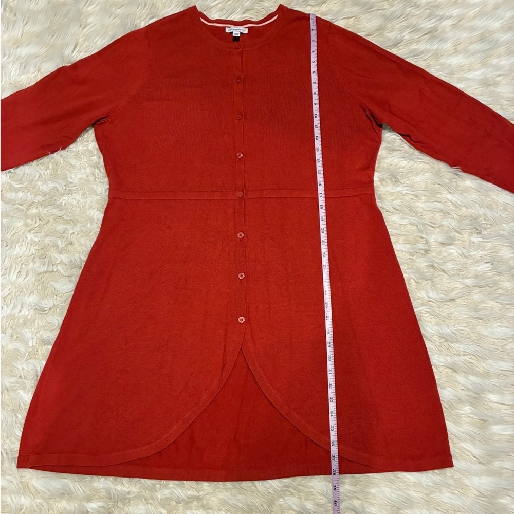 Isaac Mizrahi Orange Cardigan Sweater Button Down High Low Cut NWT size 1X - Picture 14 of 15